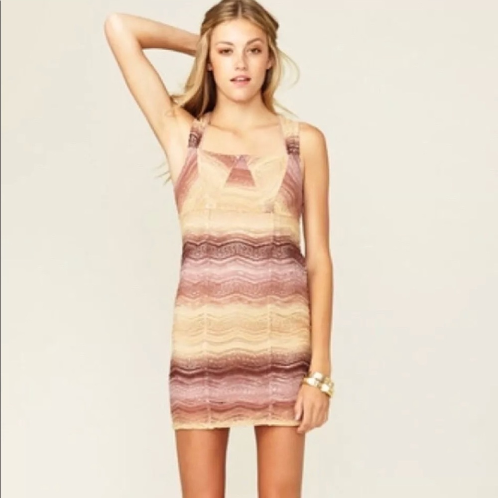 Brand New Free People Nude Combo Dress Size 2